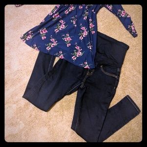 Dark wash maternity jeans